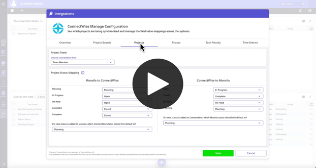 Moovila and ConnectWise integration